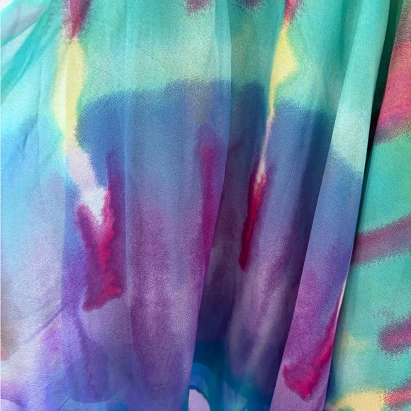 The Children's Place Teal Purple Pink Tie-Dye Chiffon Dress - Picture 3 of 6